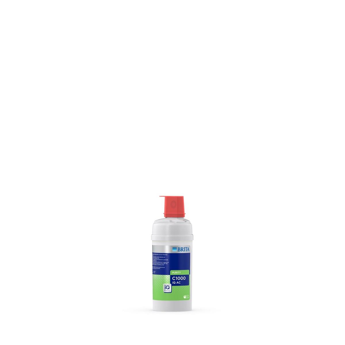 Filtro per l'acqua BRITA PURITY C1000 iQ AC su sfondo bianco.
