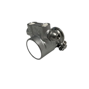 Side view of BRITA PROGUARD Gastronomy 200 pump spare part with metal housing and connection fittings